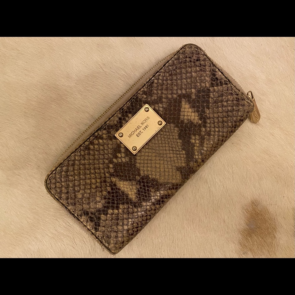 Michael Kors Python Skin Zip Wallet - image 1
